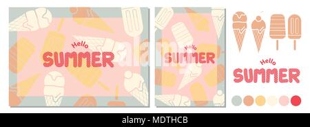 Der Hintergrund Design in Vector Illustration mit Elementen und Farben für Ihre eigenen erstellen. Plakat Design für Sommer mit Platz für Text ein Stock Vektor