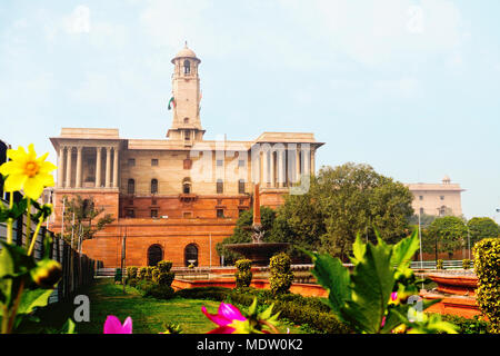 Beleuchtete Präsidenten Haus in Indien. Rashtrapati Bhavan Stockfoto