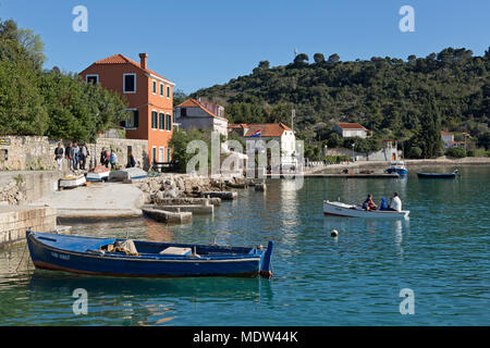 Hafen, Donje Čelo, Sveti Petar Insel, Elaphiten, Dalmatien, Kroatien Stockfoto