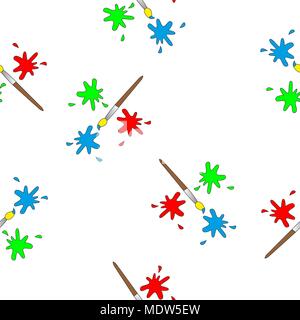 Farbigen blobs von Farbe mit einem Pinsel aufgetragen. Die nahtlose Vektor Illustration. Stock Vektor