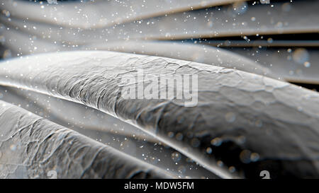 Eine mikroskopische Makro Detailansicht von Programmteilen von texturierten Haare oder Fasern - 3D-Rendering Stockfoto