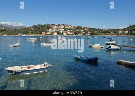 Boote, Donje Čelo, Sveti Petar Insel, Elaphiten, Dalmatien, Kroatien Stockfoto