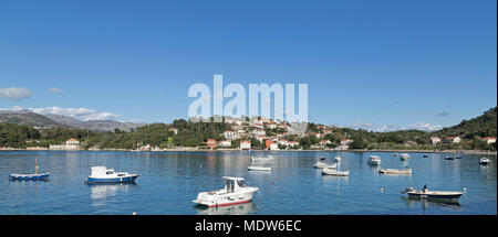 Boote, Donje Čelo, Sveti Petar Insel, Elaphiten, Dalmatien, Kroatien Stockfoto