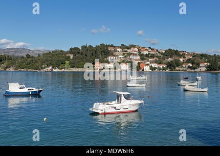 Boote, Donje Čelo, Sveti Petar Insel, Elaphiten, Dalmatien, Kroatien Stockfoto