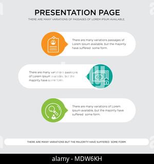 Suchen, Geld und Schlüssel, CV presentation Design vorlage in Orange, Grün, Gelb Farben mit horizontalen und runden Formen Stock Vektor