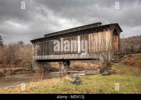 Die Fisher Eisenbahn Brücke in Vermont. Stockfoto