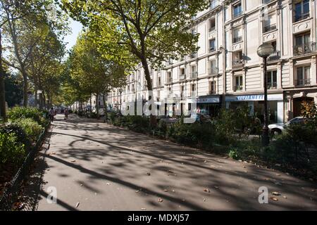 Paris, Boulevard de la Villette, Belleville, Promenade, Stockfoto