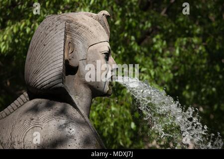 Paris, place du Chatelet, Brunnen der Palme, Skulptur, Architekt Gabriel Davioud, Bildhauer Henri-Alfred Jacquemart, Sphinx, Ägypten, Stockfoto