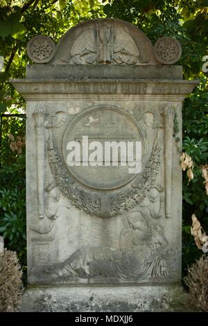 Paris, Pere Lachaise Friedhof, 11 Division, Grab von Alexandre Theodore Brongniart, Architekt der Palais de la Bourse in Paris. Stockfoto