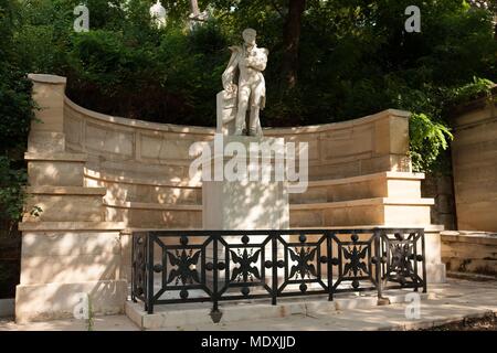 Paris, Friedhof Pere Lachaise, 37th Division, Grab von marechal de Gouvion Saint-Cyr, Statue, Stockfoto