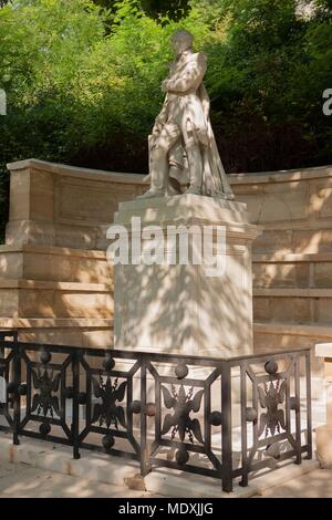 Paris, Friedhof Pere Lachaise, 37th Division, Grab von marechal de Gouvion Saint-Cyr, Statue, Stockfoto