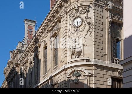 Paris, Rue de Richelieu, Fassade de la Bibliothèque Nationale de France (BNF) Richelieu, Stockfoto