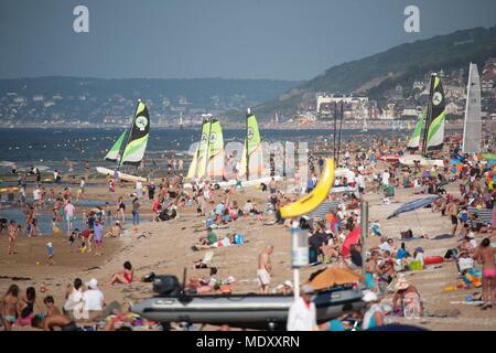 Frankreich, Basse-Normandie, Calvados, Houlgate, Strand Stockfoto