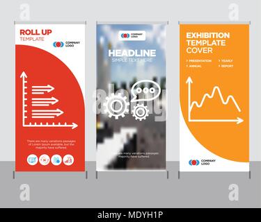 Daten moderne Business Roll Up Banner Design Template, 3d Data Analytics creative Poster stehen oder Broschüre Konzept, Bars Abdeckung Veröffentlichung Stock Vektor