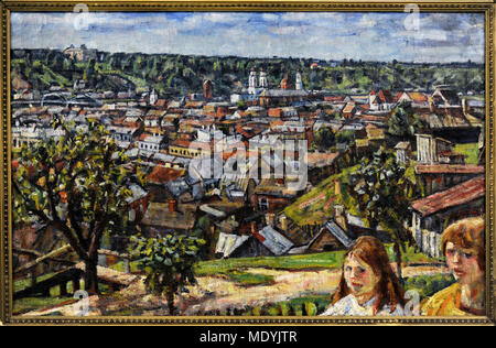 Vladas Eidukevicius (1891-1941). Litauische Maler. Blick auf Kaunas von zaliakalnis Hill, 1933. National Gallery Kunst Vilnius, Litauen. Stockfoto