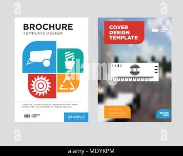 Maßstab Broschüren Flyer Design Template mit abstrakten Foto Hintergrund, Dreieck, Glühbirne, Sägeblatt, Dray minimalistischen Trend business Corporate roll up Stock Vektor