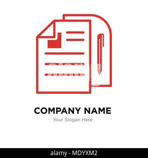 Dokument Company Logo Design Template, Business corporate Vektor icon Stock Vektor