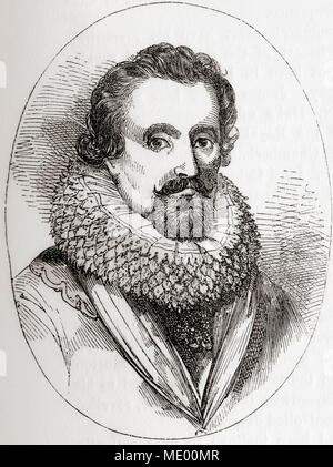 James VI und I, 1566 - 1625. König von Schottland als James VI vom 24. Juli 1567 und der König von England und Irland als James I ab 24. März 1603-1625. Aus Old England: eine bildliche Museum, veröffentlicht 1847. Stockfoto