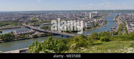 Frankreich, Rouen, Bonsecours, Panorama von der Côte Sainte-Catherine, Stockfoto