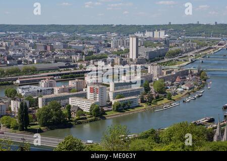 Frankreich, Rouen, Bonsecours, Panorama von der Côte Sainte-Catherine, Stockfoto