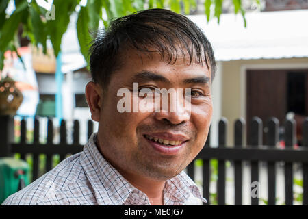 Porträt eines Mannes; Luang Prabang Laos, Luang Prabang, Laos Stockfoto