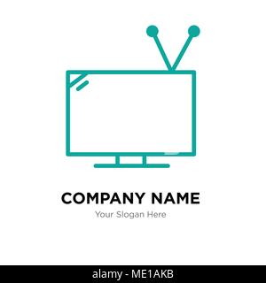 Fernseher mit Antenne Company Logo Design Template, Business corporate Vektor icon Stock Vektor