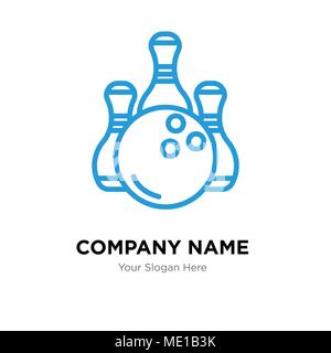 Bowling Company Logo Design Template, Business corporate Vektor icon Stock Vektor