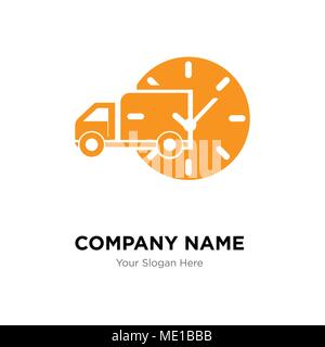Lieferwagen mit kreisförmigen clock Company Logo Design Template, Business corporate Vektor icon Stock Vektor