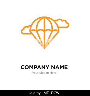Fallschirm Company Logo Design Template, Business corporate Vektor icon Stock Vektor