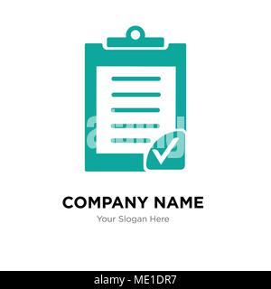 Zwischenablage überprüfung Company Logo Design Template, Business corporate Vektor icon Stock Vektor
