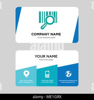Barscode mit einer Lupe business business card design Vorlage, die Sie für Ihre Firma, modernen, kreativen und sauber Personalausweis Vektor Illustrati Stock Vektor