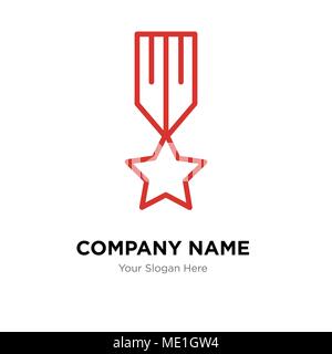 Medaille mit einem Stern Logo Design Template, Business corporate Vektor icon Stock Vektor