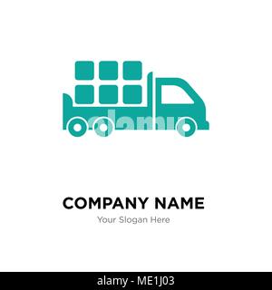 Boxen Speicher für eine Lieferung innerhalb einer LKW-Box von Rückansicht Company Logo Design Template, Business corporate Vektor icon Stock Vektor