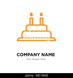 Kuchen mit Kerzen Company Logo Design Template, Business corporate Vektor icon Stock Vektor