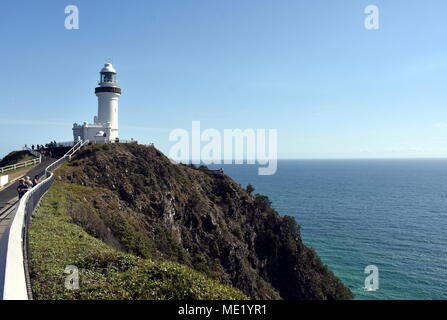 Byron Bay, Australien - Dec 25, 2017. Der östlichste Punkt des australischen Festlandes, der Leuchtturm von Cape Byron. Stockfoto