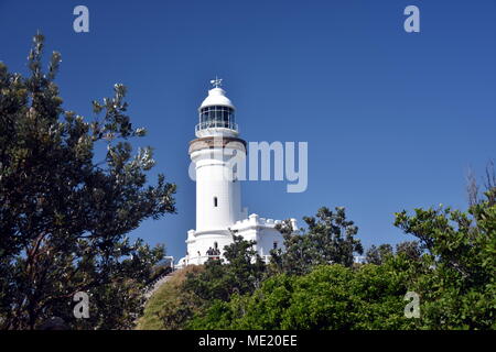 Byron Bay, Australien - Dec 25, 2017. Der östlichste Punkt des australischen Festlandes, der Leuchtturm von Cape Byron. Stockfoto