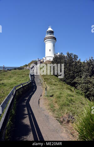 Byron Bay, Australien - Dec 25, 2017. Der östlichste Punkt des australischen Festlandes, der Leuchtturm von Cape Byron. Stockfoto