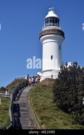 Byron Bay, Australien - Dec 25, 2017. Der östlichste Punkt des australischen Festlandes, der Leuchtturm von Cape Byron. Stockfoto