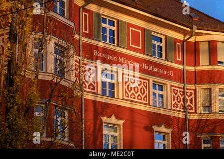 Weilerblock, Bauverein München-Haidhausen, Stadtteil Au-Haidhausen, München, Oberbayern, Bayern, Deutschland Stockfoto