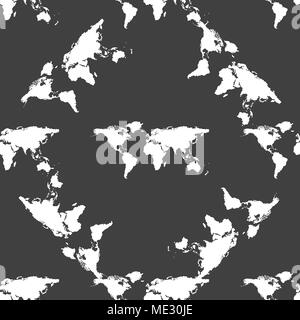 Welt Karte Web Icon. Flaches Design. Nahtlose grau Dekor. Vector EPS 10. Stock Vektor