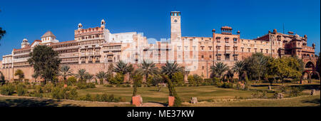 Panoramablick auf Junagarh Fort mit Garten an Bikaner Rajasthan, Indien. Stockfoto