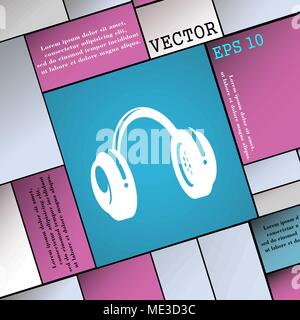 Headsets Symbol unterzeichnen. Moderne Wohnung Stil für Ihr Design. Vector Illustration Stock Vektor