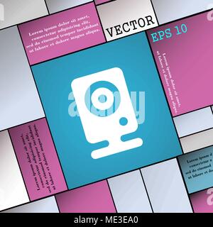 Web cam Icon Anmelden. Moderne Wohnung Stil für Ihr Design. Vector Illustration Stock Vektor
