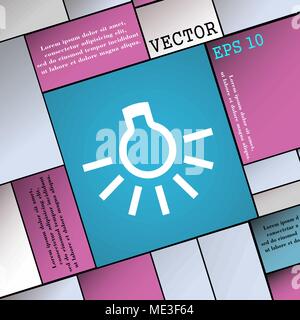 Lampensymbol unterzeichnen. Moderne Wohnung Stil für Ihr Design. Vector Illustration Stock Vektor