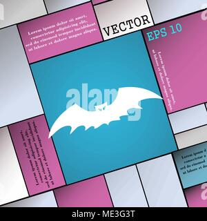 Bat Symbol unterzeichnen. Moderne Wohnung Stil für Ihr Design. Vector Illustration Stock Vektor