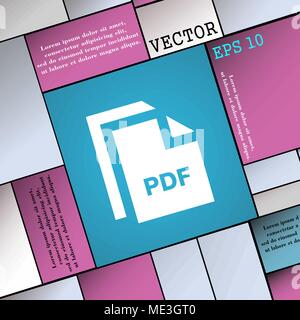 Datei PDF-Symbol. Moderne Wohnung Stil für Ihr Design. Vector Illustration Stock Vektor