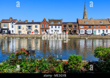 Kai, der alte Riverport, St Ives Stadtmitte auf dem großen Fluss Ouse, Cambridgeshire, England, UK, GB Stockfoto