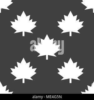 Maple Leaf wb Symbol. Flaches Design. Nahtlose grau Dekor. Vector EPS 10. Stock Vektor