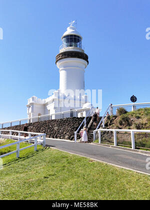 Touristen am Cape Byron Licht am Cape Byron in Byron Bay, Australien Stockfoto