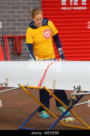 Prominente Praxis für den Sport Relief Boat Race in Manchester bietet: Atmosphäre, wo: Manchester, Großbritannien Wann: 21 Mar 2018 Credit: John rainford/WENN.com Stockfoto